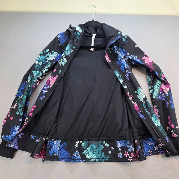 Lululemon Run Bandit Petal Pop Jacket Hooded Full Zip Thumb Holes Peplum‎ Hem 6 - Picture 4 of 12